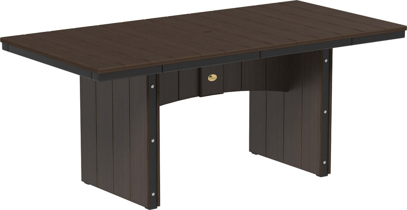 LuxCraft Urban Dining Table Set with Urban Side Chairs — rectangular outdoor table, long-life recycled poly