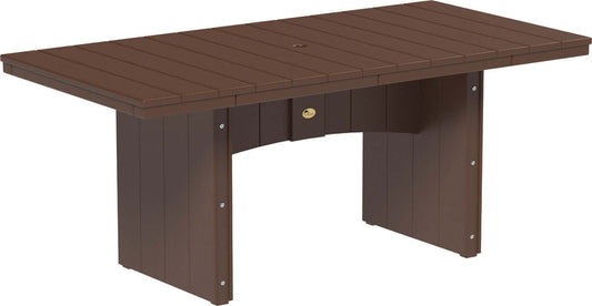 LuxCraft Urban Dining Table Set with Urban Side Chairs — recycled poly tabletop for outdoor family dining