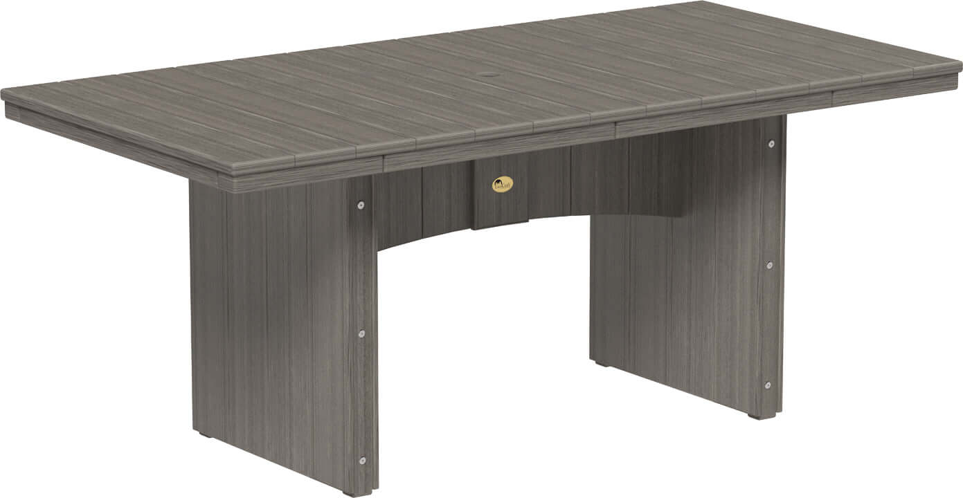 LuxCraft Urban Dining Table Set with Urban Side Chairs — recycled poly tabletop for outdoor family dining