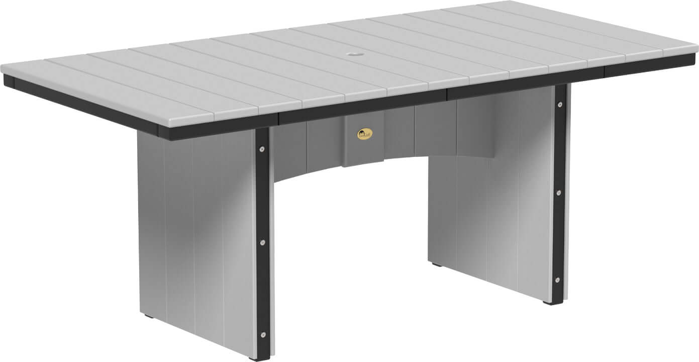 LuxCraft Urban Dining Table Set with Urban Side Chairs — rectangular outdoor table, long-life recycled poly