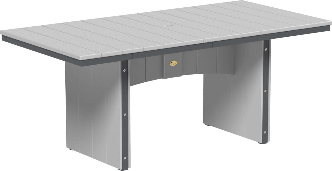 LuxCraft Urban Dining Table Set with Urban Side Chairs — recycled poly tabletop for outdoor family dining