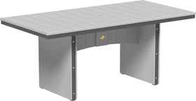 LuxCraft Urban Dining Table Set with Urban Side Chairs — recycled poly tabletop for outdoor family dining