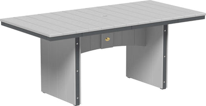 LuxCraft Urban Dining Table Set with Urban Side Chairs — recycled poly tabletop for outdoor family dining