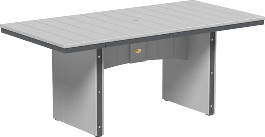 LuxCraft Urban Dining Table Set with Urban Side Chairs — recycled poly tabletop for outdoor family dining