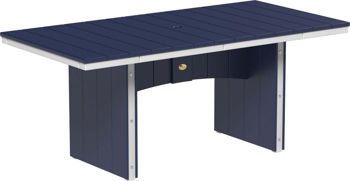 LuxCraft Urban Dining Table Set with Urban Side Chairs — recycled poly tabletop for outdoor family dining