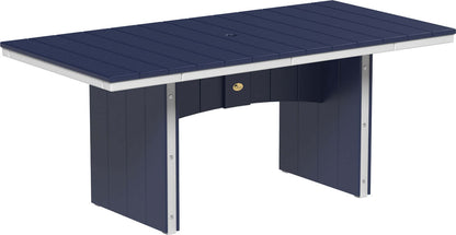 LuxCraft Urban Dining Table Set with Urban Side Chairs — recycled poly tabletop for outdoor family dining