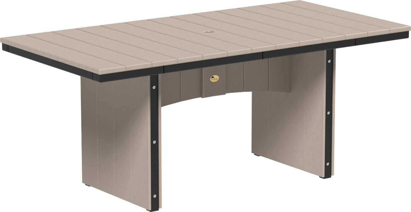 LuxCraft Urban Dining Table Set with Urban Side Chairs — Amish-crafted recycled poly, 20-year poly durability