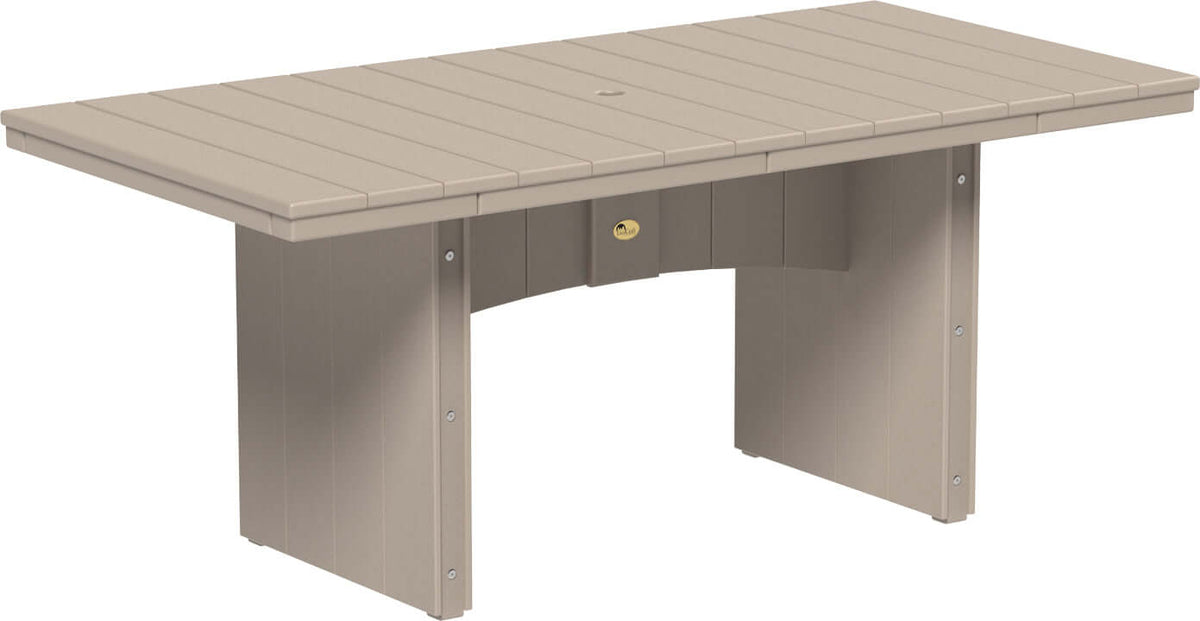 LuxCraft Urban Dining Table Set with Urban Side Chairs — recycled poly tabletop for outdoor family dining