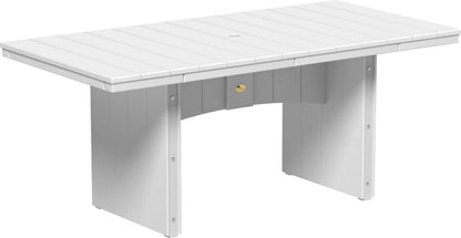 LuxCraft Urban Dining Table Set with Urban Side Chairs — rectangular outdoor table, fade-resistant poly