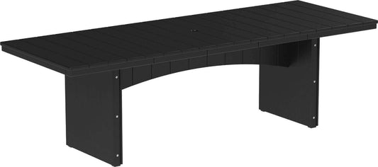 LuxCraft 7-Piece Urban Outdoor Dining Set | 3' x 8' Rectangular Table in Black — recycled poly tabletop for outdoor family dining