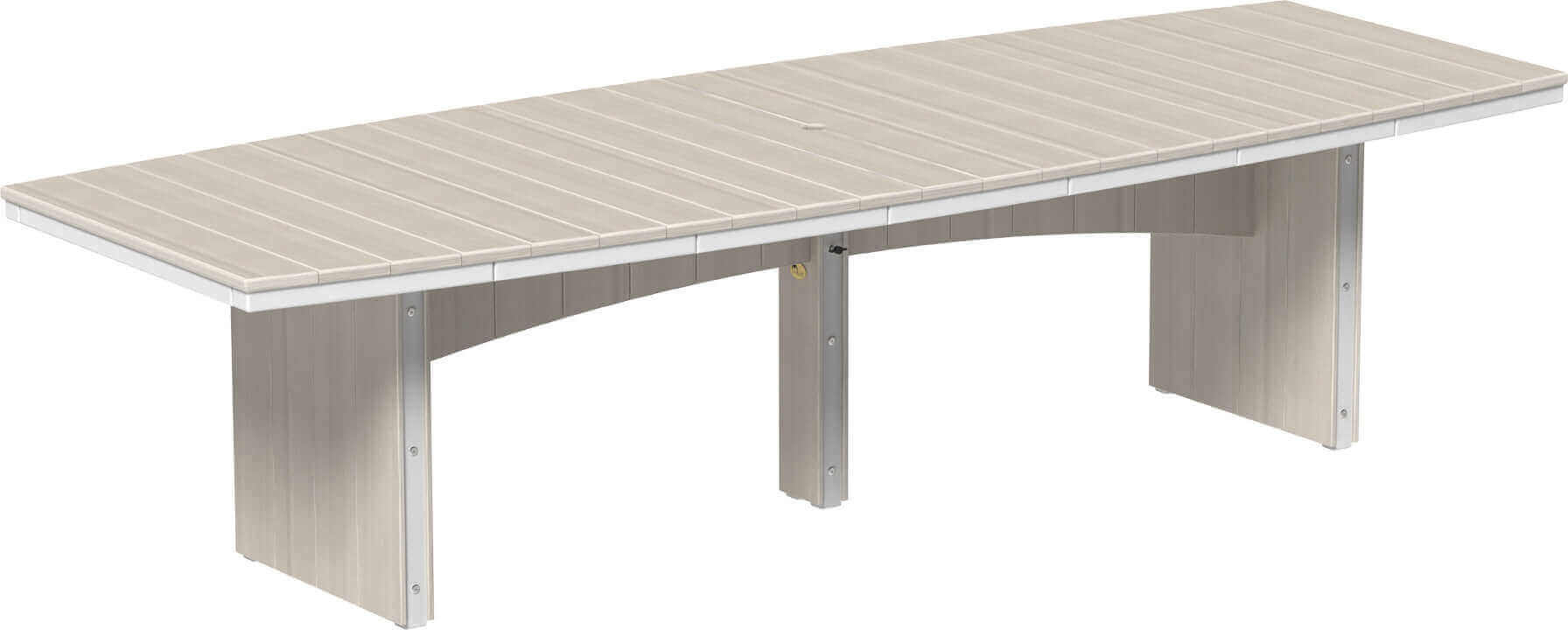 4' x 10' oval outdoor dining table that comfortably seats 10