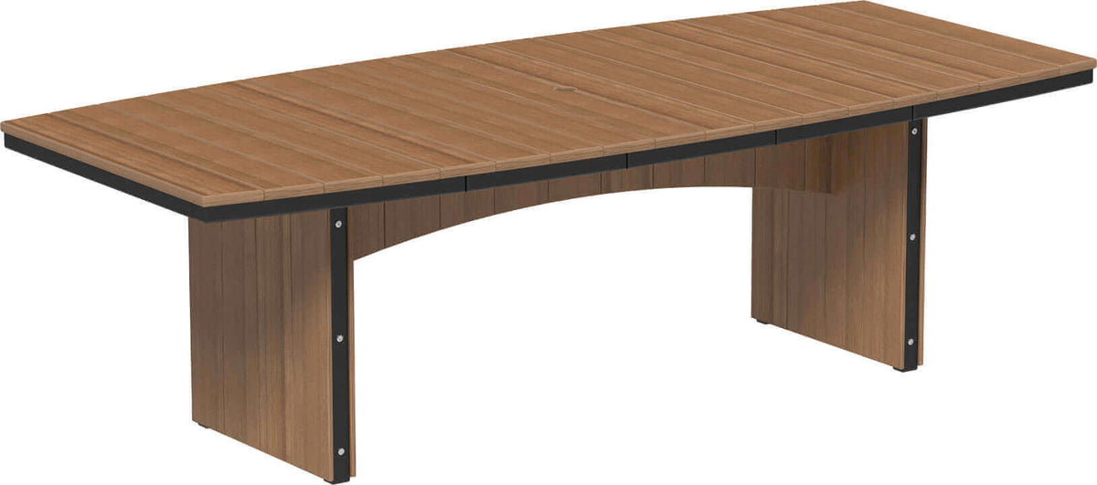 LuxCraft 8' Oval Outdoor Dining Table | Bar Height — umbrella-ready oval table, recycled HDPE construction