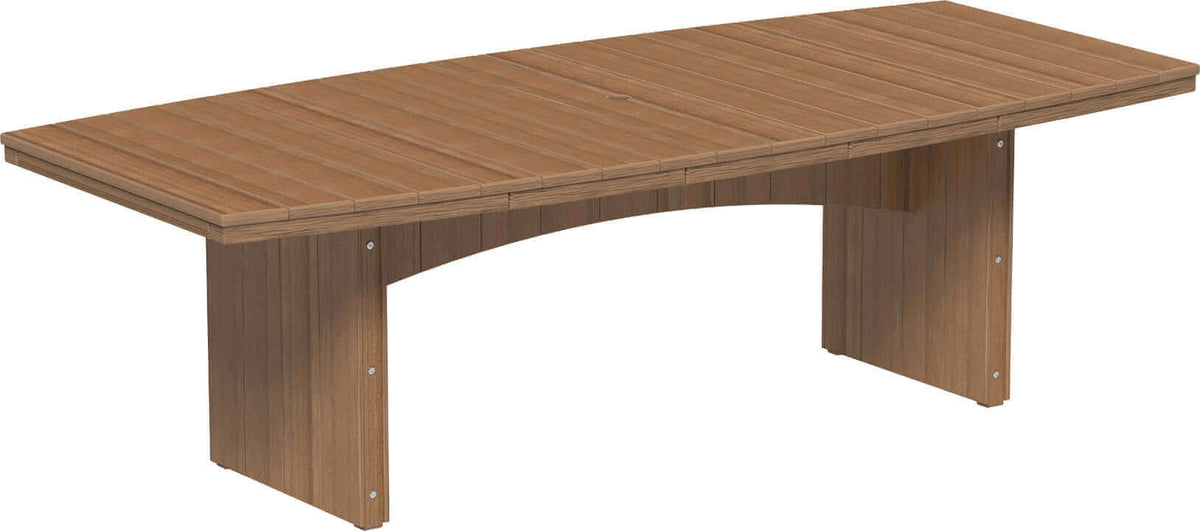 LuxCraft 8' Oval Outdoor Dining Table | Bar Height in Antique Mahogany — rounded oval tabletop for elongated patio dining