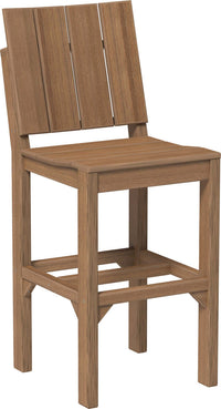 Bar height outdoor urban side chair available in earth tones, tropical and premium woodgrain finishes