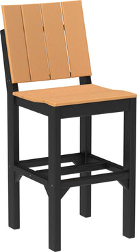 Bar height outdoor urban side chair available in earth tones, tropical and premium woodgrain finishes