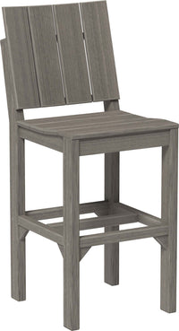 Bar height outdoor urban side chair available in earth tones, tropical and premium woodgrain finishes