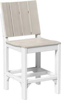 Counter height outdoor urban side chair available in earth tones, tropical and premium woodgrain finishes