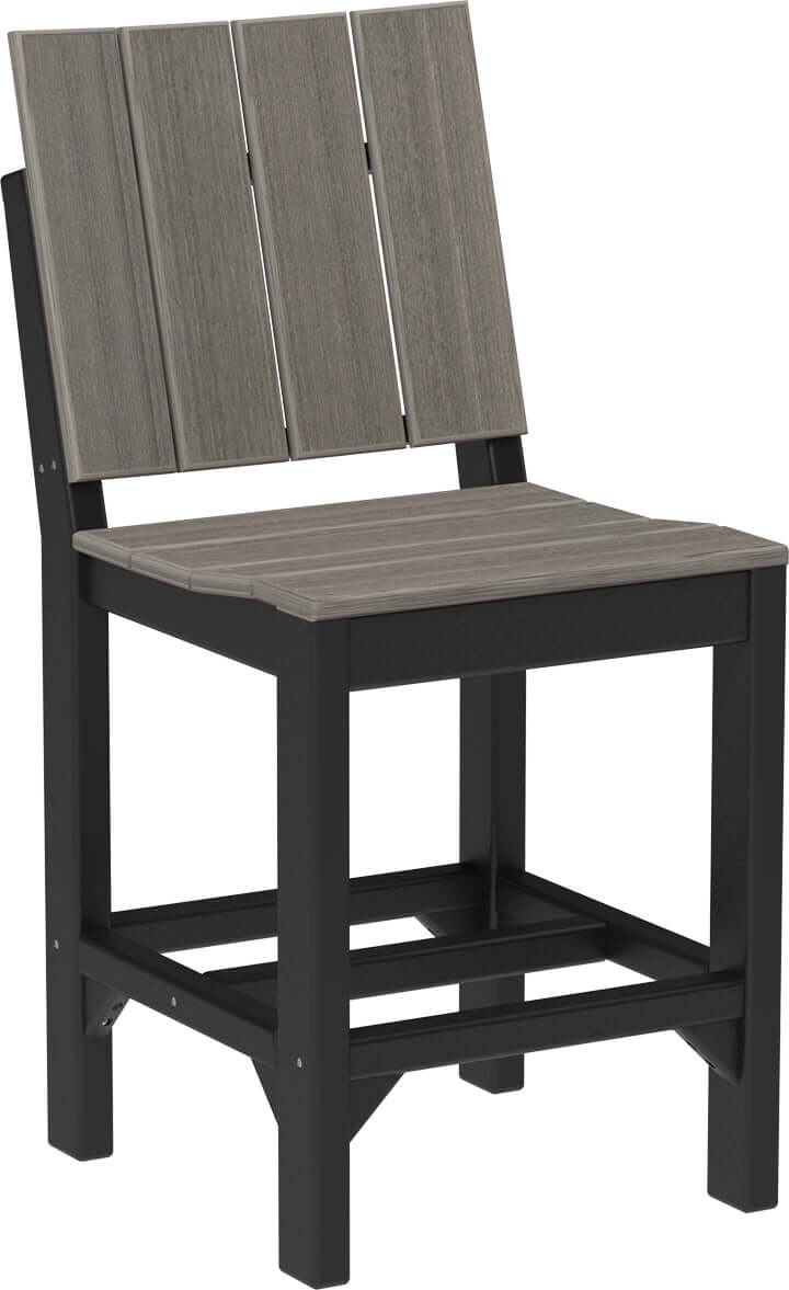 Counter height outdoor urban side chair available in earth tones, tropical and premium woodgrain finishes