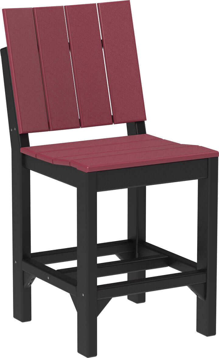 Counter height outdoor urban side chair available in earth tones, tropical and premium woodgrain finishes