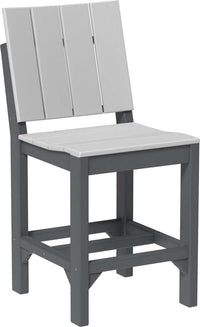 Counter height outdoor urban side chair available in earth tones, tropical and premium woodgrain finishes