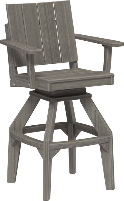 LuxCraft Urban Swivel Chair | Bar Height in Coastal Gray — recycled poly outdoor chair for outdoor patio seating