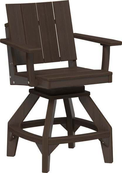 LuxCraft Urban Swivel Chair | Counter Height — recycled poly outdoor chair for outdoor patio seating