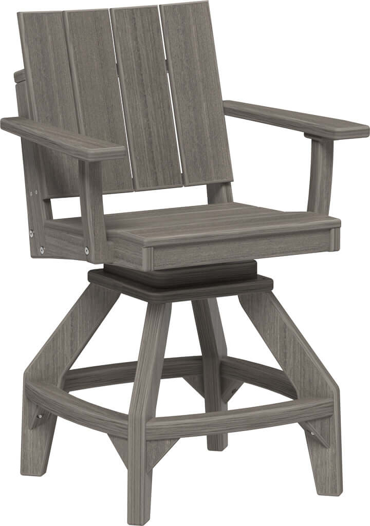 LuxCraft Urban Swivel Chair | Counter Height in Coastal Gray — Amish-crafted recycled poly, weather-resistant design