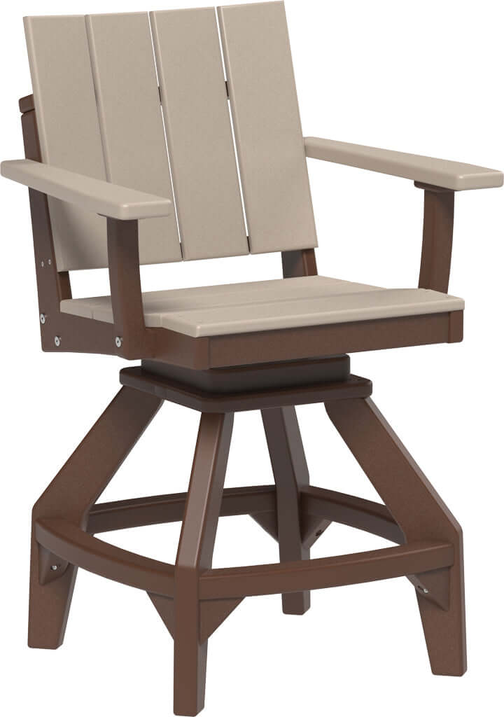 LuxCraft Urban Swivel Chair | Counter Height — Amish-crafted recycled poly, weather-resistant design