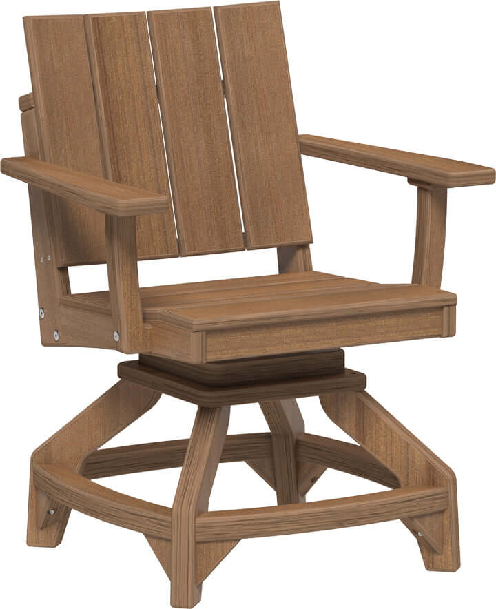 LuxCraft Urban Swivel Chair | Dining Height in Antique Mahogany — Amish-crafted recycled poly, commercial-grade poly