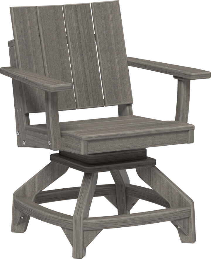 LuxCraft Urban Swivel Chair | Dining Height in Coastal Gray — Amish-crafted recycled poly, 20-year poly durability