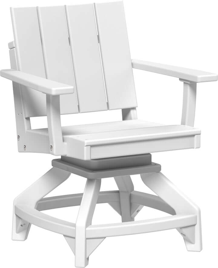 LuxCraft Urban Swivel Chair | Dining Height in White — recycled poly outdoor chair for outdoor patio seating