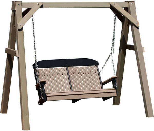 LuxCraft 5' Adirondack Swing Set with clay A-Frame