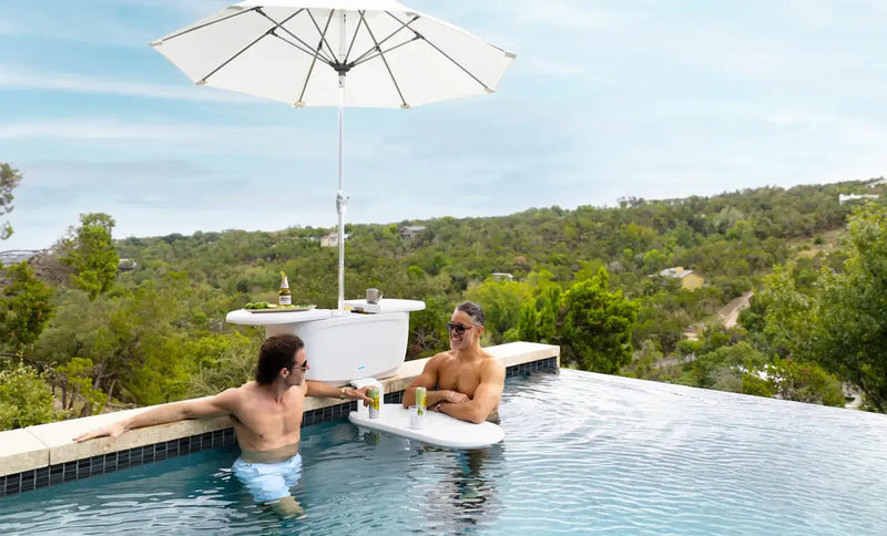 Perfect for pool ledges with water depths up to 9 inches or placed on the coping, this all-in-one bar sets up in minutes, bringing convenience and flair to any gathering.