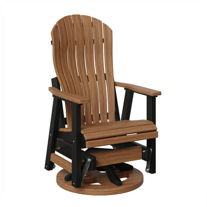 Berlin Gardens Contour Swivel Glider in Antique Mahogany / Black