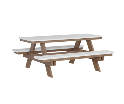 Berlin Gardens Rectangular Picnic Table lifestyle 1