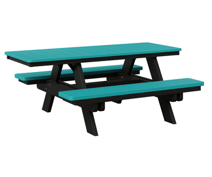 Berlin Gardens ADA-Compliant Rectangular Picnic Table in Aruba Blue / Black