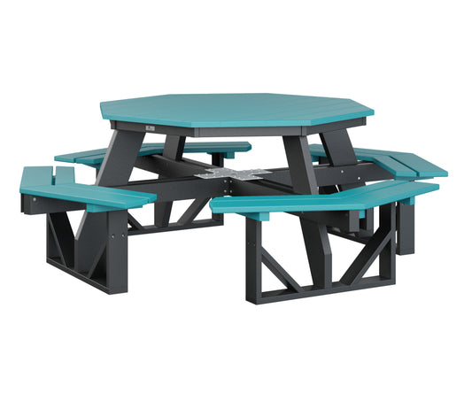 Berlin Gardens Octagon Picnic Table in Aruba Blue / Black