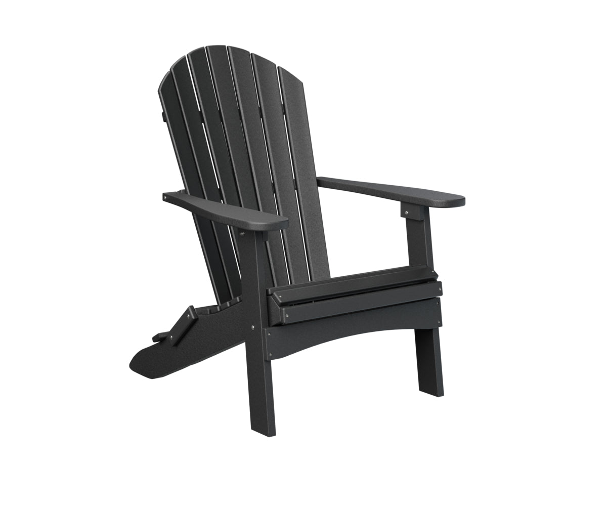 Berlin Gardens Comfo Back Folding Adirondack Chair in Black