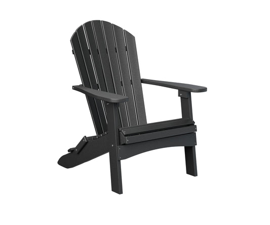 Berlin Gardens Comfo Back Folding Adirondack Chair in Black