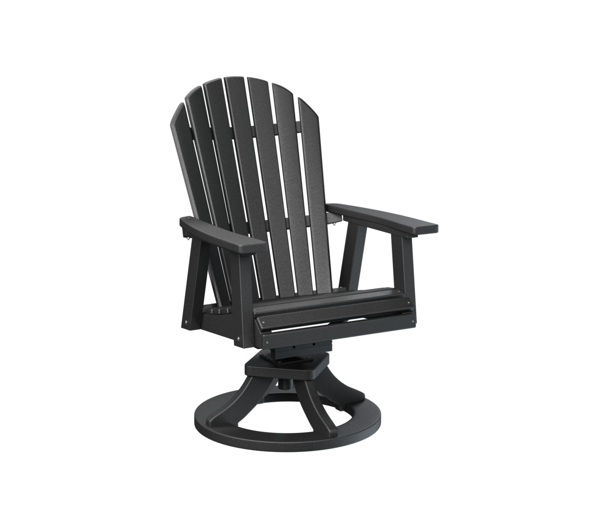 Berlin Gardens Comfo Back Swivel Rocker Dining Chair in Black