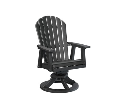 Berlin Gardens Comfo Back Swivel Rocker Dining Chair in Black