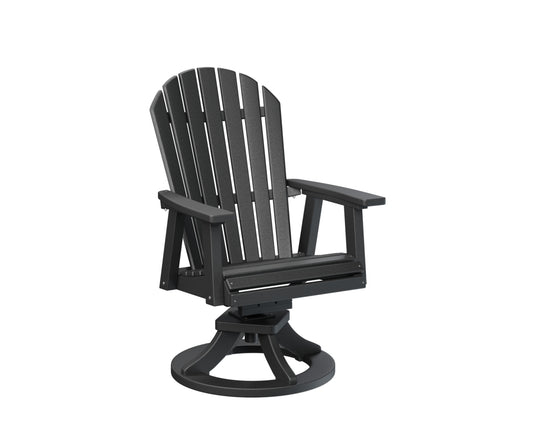 Berlin Gardens Comfo Back Swivel Rocker Dining Chair in Black