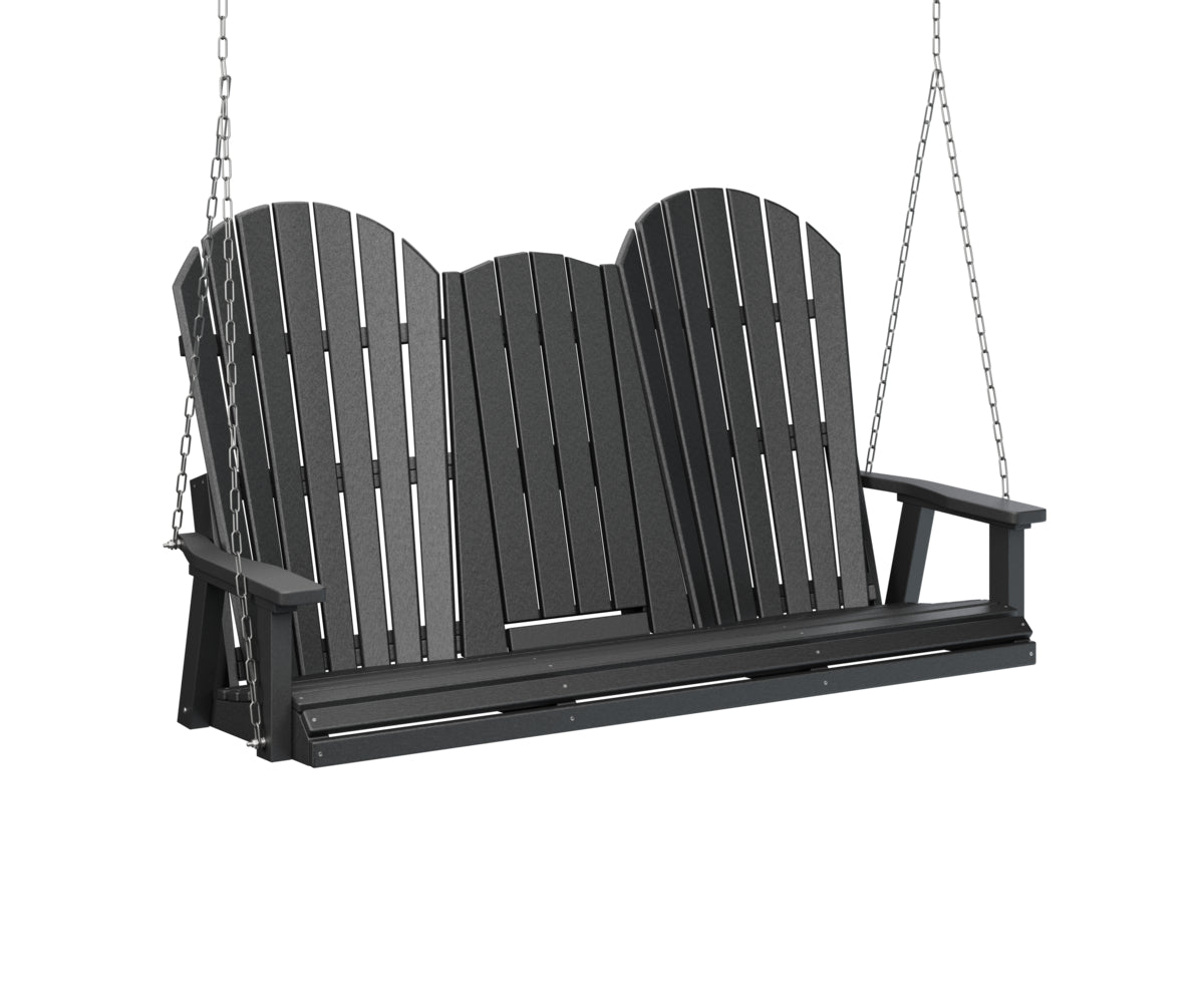 Berlin Gardens Comfo Back Three Seat Swing with Console in Black