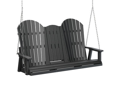Berlin Gardens Comfo Back Three Seat Swing with Console in Black