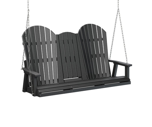Berlin Gardens Comfo Back Three Seat Swing with Console in Black