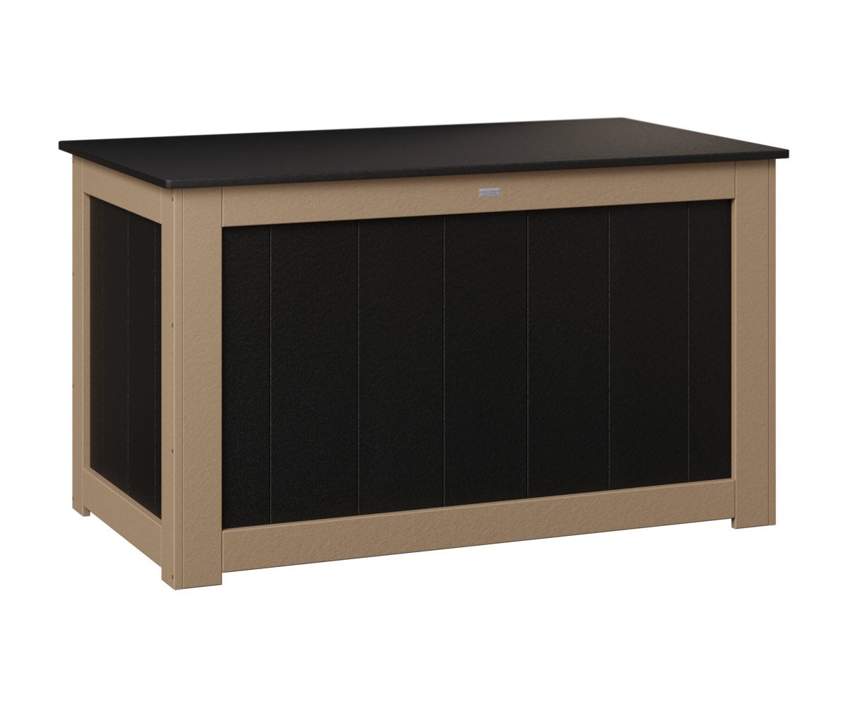 Berlin Gardens 32" Large Deck Box in Black / Weatherwood