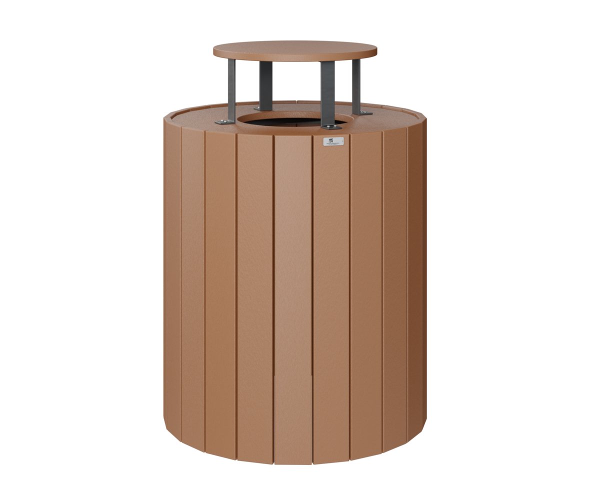 Berlin Gardens Rain Guard for Round Trash Can in Cedar