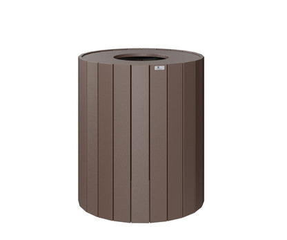 Berlin Gardens Round Trash Can in Chocolate Brown