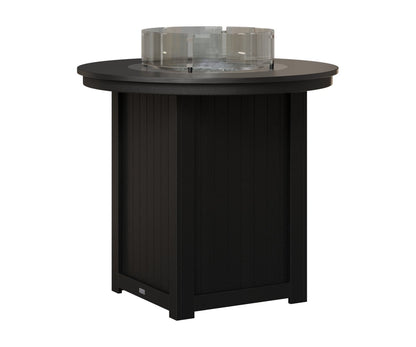 Berlin Gardens Donoma 44″ Round Bar Fire Pit Table with Hammered Top in Hammered Black on Black