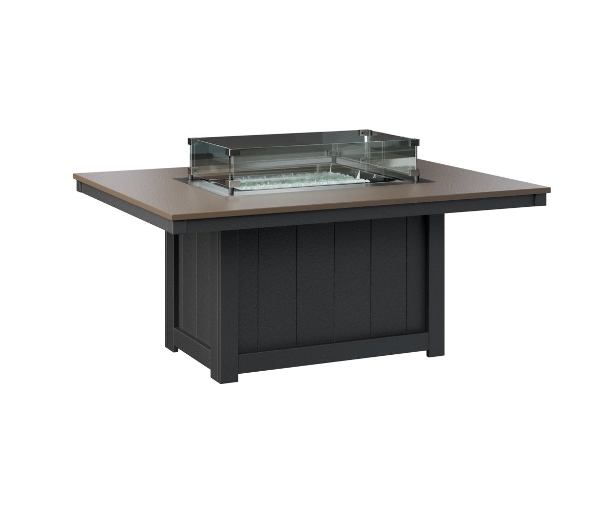Berlin Gardens Donoma Rectangular Fire Pit Table with Hammered Top view 2